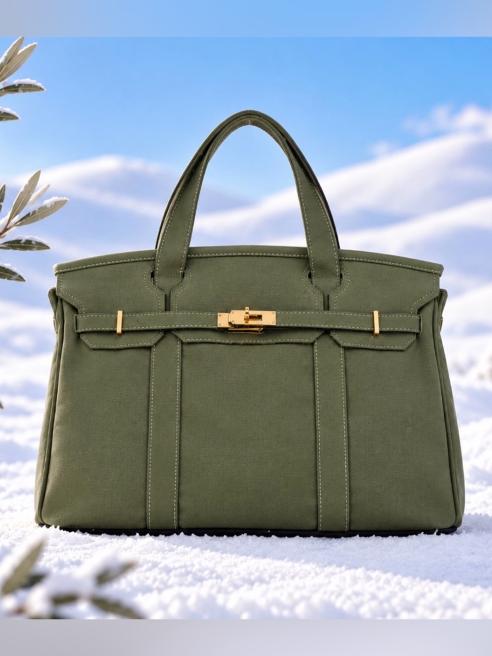 Boatkin Olive Green Tote Bag~  solid color everyday carryall